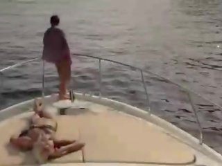 Glamorous art adult film on the yacht