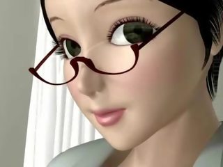 Lustful 3d anime mūķene zīst penis