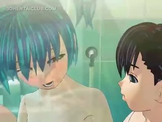 Anime adult movie doll gets fucked good in shower