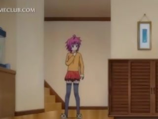 Dospívající anime divinity checking ji kozičky v the zrcadlo