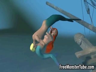 3d maz mermaid iezīme izpaužas fucked grūti zem ūdens