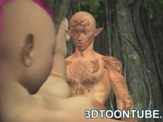 Busty 3D punk elf goddess getting fucked deep and hard