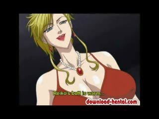 Tied up cartoon femme fatale gets her anus violated