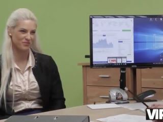 VIP4K&period; Tanned enchantress passes dirty sex clip casting in the loan office